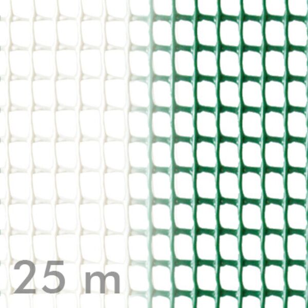 Square plastic mesh in rolls of 25m