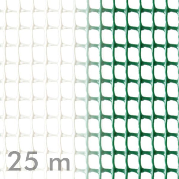 Square plastic mesh in rolls of 25m