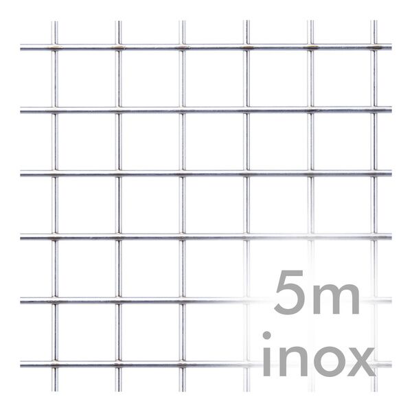 Malla matálica electrosoldada inoxidable AISI 304 rollos de 5m