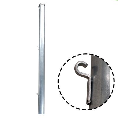 Poste liso galvanizado con grapa para malla de simple torsión