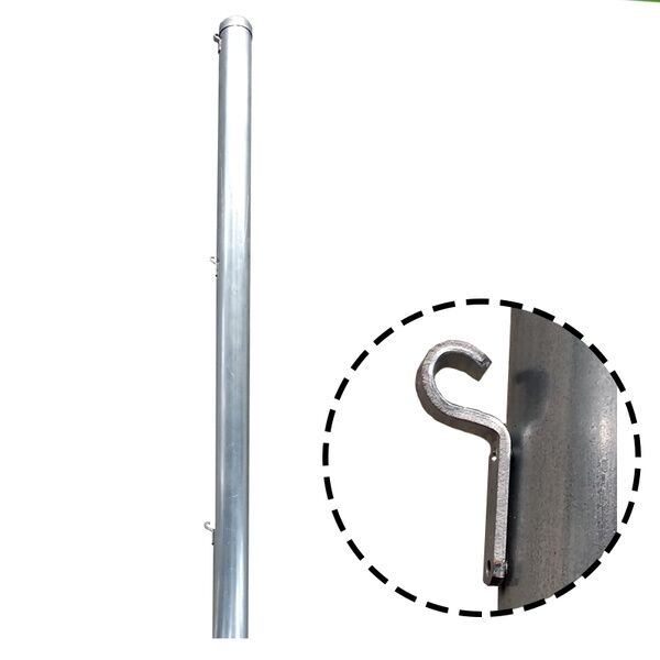 Poste liso galvanizado con grapa para malla