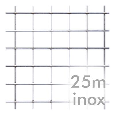 Malla metálica electrosoldada inoxidable AISI 304 rollos de 25m